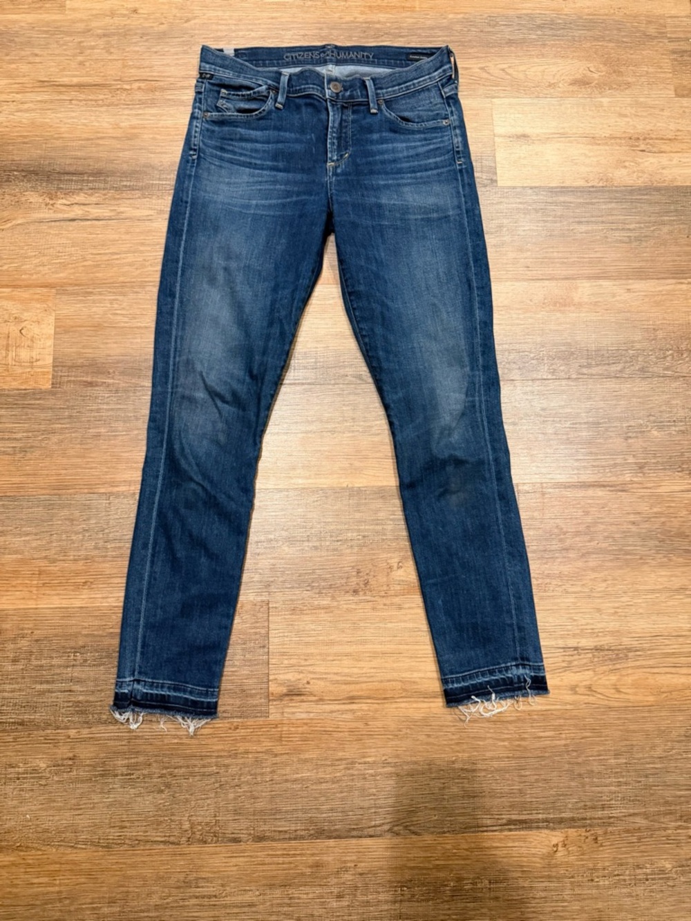 Citizens Of Humanity Indigo Skinny Jeans with Raw Hem Size 28